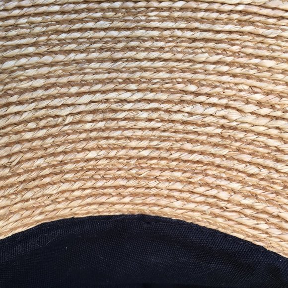 Helen Kaminski Australia Black Canvas Raffia Hat - Picture 4 of 5